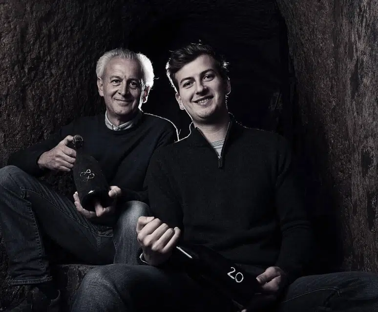 Foto Jean-Guy en Gauthier Monmarthe van champagne Monmarthe en champagne Doré